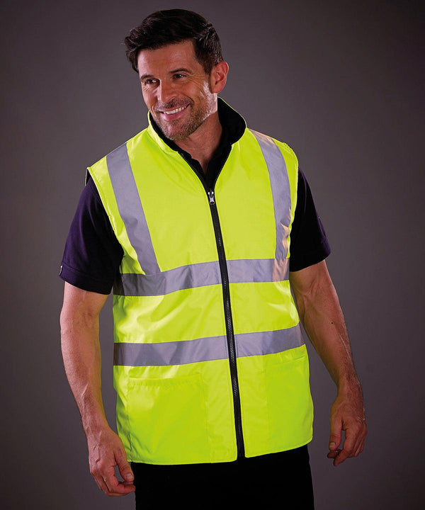 Orange - Hi-vis reversible fleece bodywarmer (HV008F) Body Warmers Yoko Gilets and Bodywarmers, Jackets & Coats, Jackets - Fleece, Must Haves, Plus Sizes, Safetywear, Workwear Schoolwear Centres