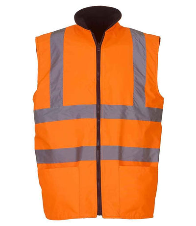 Yoko Hi-Vis Reversible Fleece Bodywarmer | Orange Gilet Yoko hi-vis, Hi-vis Adult, Hi-vis Reflective Border Kids Waistcoat, Hi-vis Tops, Hi-Viz Premium P.E. Bag, style-yk061, workwear, Yoko Schoolwear Centres