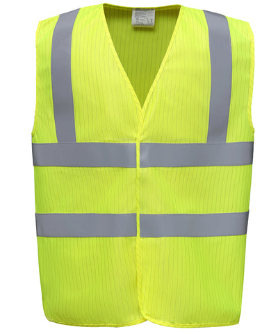 Yellow - Hi-vis flame-retardant anti-static waistcoat (HVW100ASFR) Safety Vests Yoko Safety Essentials, Safetywear, Workwear Schoolwear Centres