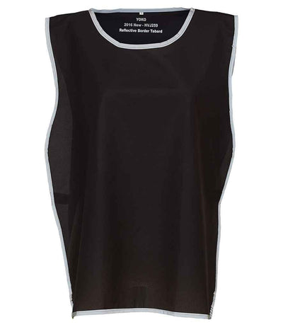 Yoko Hi-Vis Reflective Border Tabard | Black Tabard Yoko hi-vis, Hi-vis Adult, Hi-vis Reflective Border Kids Waistcoat, Hi-vis Tops, Hi-Viz Premium P.E. Bag, style-yk100, workwear, Yoko Schoolwear Centres