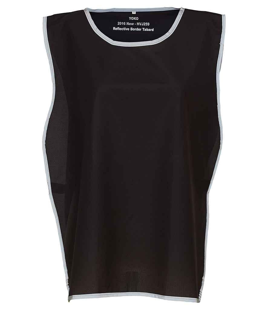 Yoko Hi-Vis Reflective Border Tabard | Black Tabard Yoko hi-vis, Hi-vis Adult, Hi-vis Reflective Border Kids Waistcoat, Hi-vis Tops, Hi-Viz Premium P.E. Bag, style-yk100, workwear, Yoko Schoolwear Centres