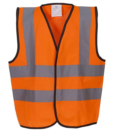 Yoko Kids Hi-Vis Two Band and Braces Waistcoat | Orange Waistcoat Yoko hi-vis, Hi-vis Adult, Hi-vis Reflective Border Kids Waistcoat, Hi-vis Tops, Hi-Viz Premium P.E. Bag, style-yk102b, workwear, Yoko Schoolwear Centres