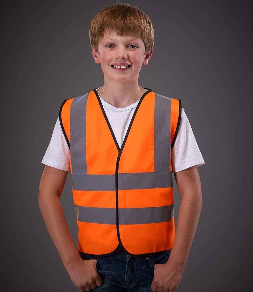 Yoko Kids Hi-Vis Two Band and Braces Waistcoat | Orange Waistcoat Yoko hi-vis, Hi-vis Adult, Hi-vis Reflective Border Kids Waistcoat, Hi-vis Tops, Hi-Viz Premium P.E. Bag, style-yk102b, workwear, Yoko Schoolwear Centres