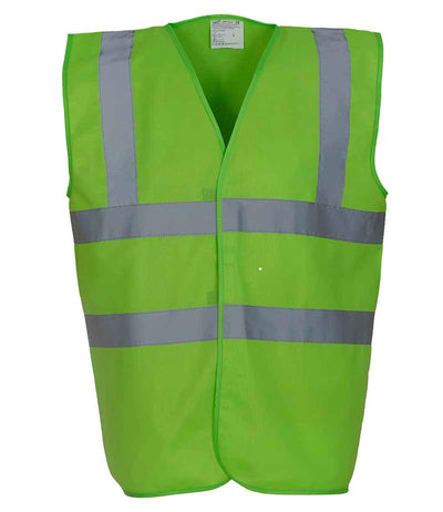 Yoko Hi-Vis Two Band and Braces Waistcoat | Lime Green Waistcoat Yoko hi-vis, Hi-vis Adult, Hi-vis Reflective Border Kids Waistcoat, Hi-vis Tops, Hi-Viz Premium P.E. Bag, style-yk102, workwear, Yoko Schoolwear Centres