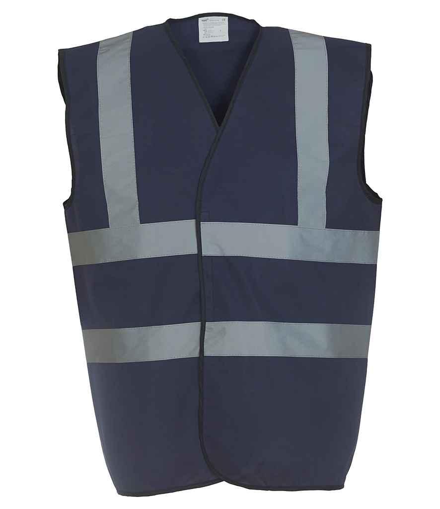 Yoko Hi-Vis Two Band and Braces Waistcoat | Navy Waistcoat Yoko hi-vis, Hi-vis Adult, Hi-vis Reflective Border Kids Waistcoat, Hi-vis Tops, Hi-Viz Premium P.E. Bag, style-yk102, workwear, Yoko Schoolwear Centres