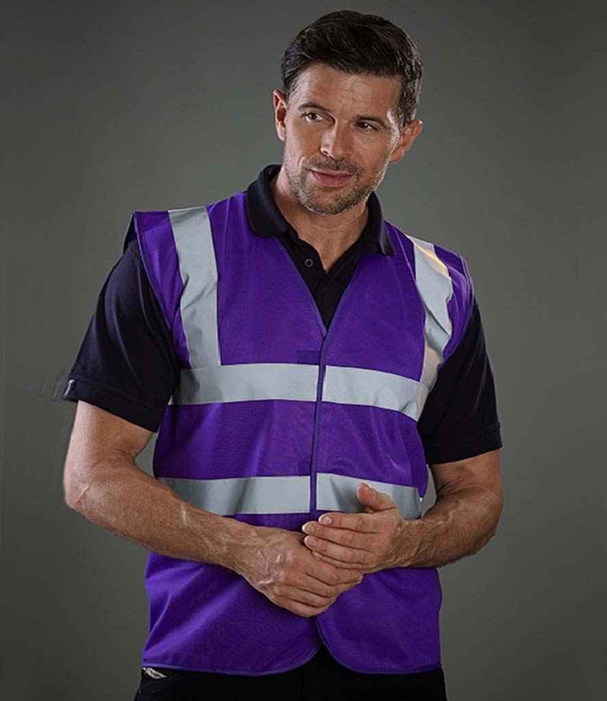 Yoko Hi-Vis Two Band and Braces Waistcoat | Purple Waistcoat Yoko hi-vis, Hi-vis Adult, Hi-vis Reflective Border Kids Waistcoat, Hi-vis Tops, Hi-Viz Premium P.E. Bag, style-yk102, workwear, Yoko Schoolwear Centres