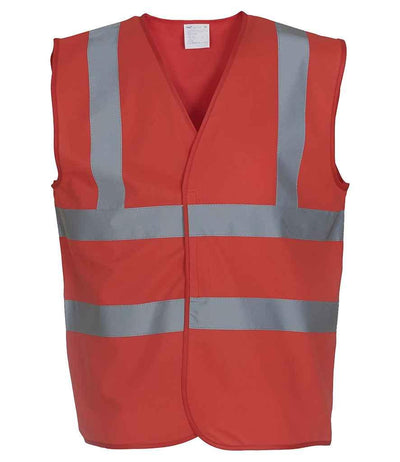 Yoko Hi-Vis Two Band and Braces Waistcoat | Red Waistcoat Yoko hi-vis, Hi-vis Adult, Hi-vis Reflective Border Kids Waistcoat, Hi-vis Tops, Hi-Viz Premium P.E. Bag, style-yk102, workwear, Yoko Schoolwear Centres