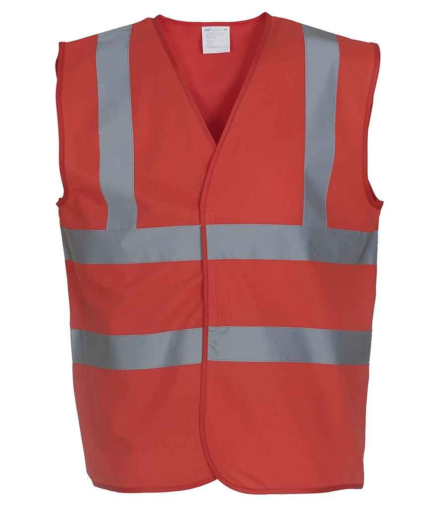 Yoko Hi-Vis Two Band and Braces Waistcoat | Red Waistcoat Yoko hi-vis, Hi-vis Adult, Hi-vis Reflective Border Kids Waistcoat, Hi-vis Tops, Hi-Viz Premium P.E. Bag, style-yk102, workwear, Yoko Schoolwear Centres
