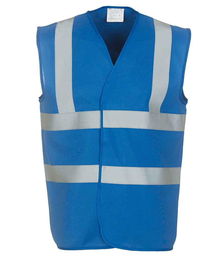 Yoko Hi-Vis Two Band and Braces Waistcoat | Royal Blue Waistcoat Yoko hi-vis, Hi-vis Adult, Hi-vis Reflective Border Kids Waistcoat, Hi-vis Tops, Hi-Viz Premium P.E. Bag, style-yk102, workwear, Yoko Schoolwear Centres