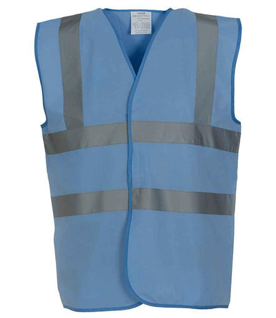 Yoko Hi-Vis Two Band and Braces Waistcoat | Sky Blue Waistcoat Yoko hi-vis, Hi-vis Adult, Hi-vis Reflective Border Kids Waistcoat, Hi-vis Tops, Hi-Viz Premium P.E. Bag, style-yk102, workwear, Yoko Schoolwear Centres