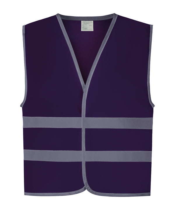 Purple - Hi-vis reflective border kids waistcoat (HVW102CH) Safety Vests Yoko Junior, New Colours for 2023, Safety Essentials, Safetywear Schoolwear Centres
