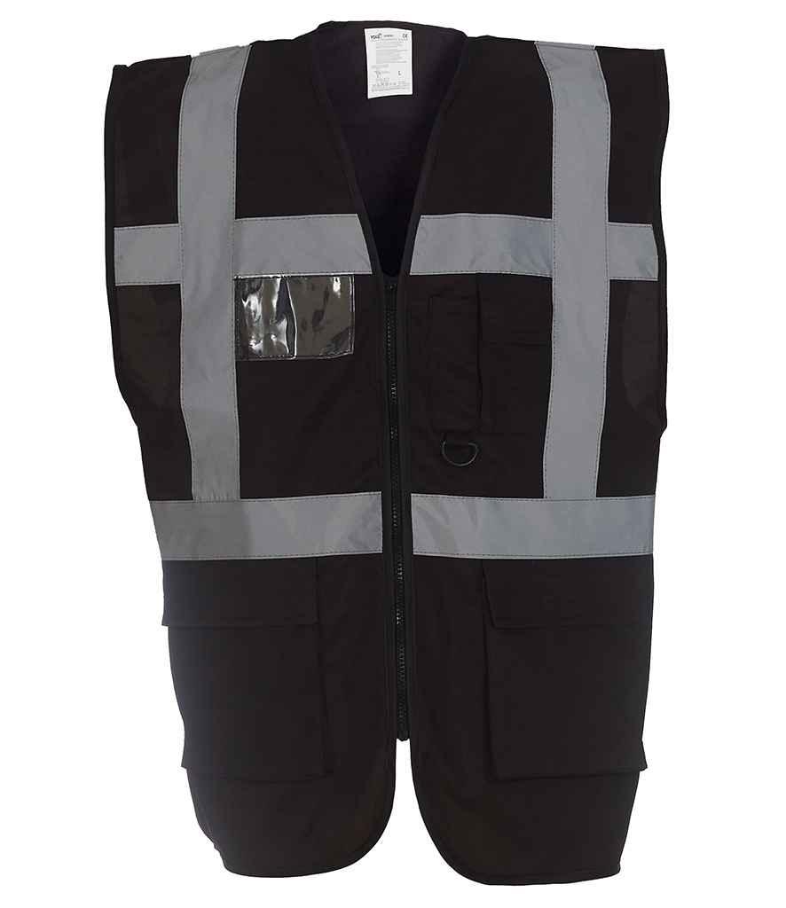 Yoko Executive Waistcoat | Black Waistcoat Yoko hi-vis, Hi-vis Adult, Hi-vis Reflective Border Kids Waistcoat, Hi-vis Tops, Hi-Viz Premium P.E. Bag, style-yk103, workwear, Yoko Schoolwear Centres