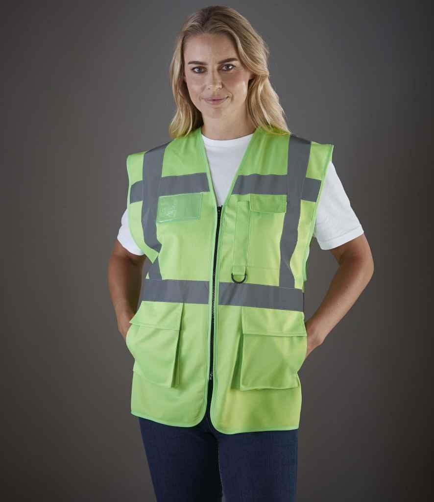 Yoko Executive Waistcoat | Lime Green Waistcoat Yoko hi-vis, Hi-vis Adult, Hi-vis Reflective Border Kids Waistcoat, Hi-vis Tops, Hi-Viz Premium P.E. Bag, style-yk103, workwear, Yoko Schoolwear Centres