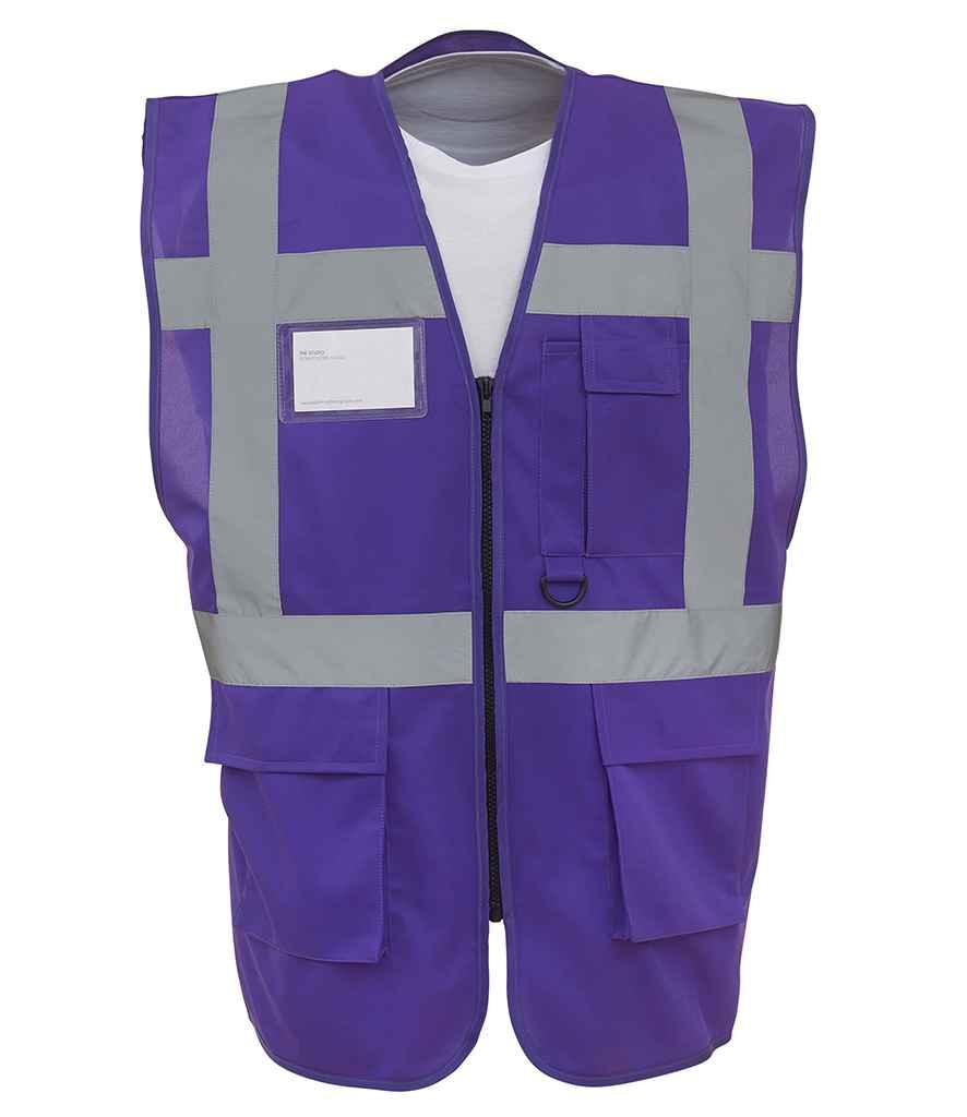 Yoko Executive Waistcoat | Purple Waistcoat Yoko hi-vis, Hi-vis Adult, Hi-vis Reflective Border Kids Waistcoat, Hi-vis Tops, Hi-Viz Premium P.E. Bag, style-yk103, workwear, Yoko Schoolwear Centres
