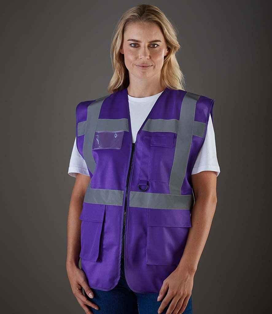 Yoko Executive Waistcoat | Purple Waistcoat Yoko hi-vis, Hi-vis Adult, Hi-vis Reflective Border Kids Waistcoat, Hi-vis Tops, Hi-Viz Premium P.E. Bag, style-yk103, workwear, Yoko Schoolwear Centres