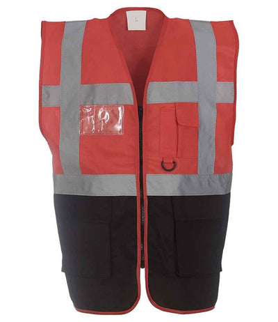 Yoko Executive Waistcoat | Red/Black Waistcoat Yoko hi-vis, Hi-vis Adult, Hi-vis Reflective Border Kids Waistcoat, Hi-vis Tops, Hi-Viz Premium P.E. Bag, style-yk103, workwear, Yoko Schoolwear Centres