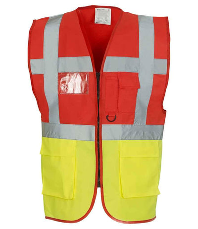 Yoko Executive Waistcoat | Red/Yellow Waistcoat Yoko hi-vis, Hi-vis Adult, Hi-vis Reflective Border Kids Waistcoat, Hi-vis Tops, Hi-Viz Premium P.E. Bag, style-yk103, workwear, Yoko Schoolwear Centres