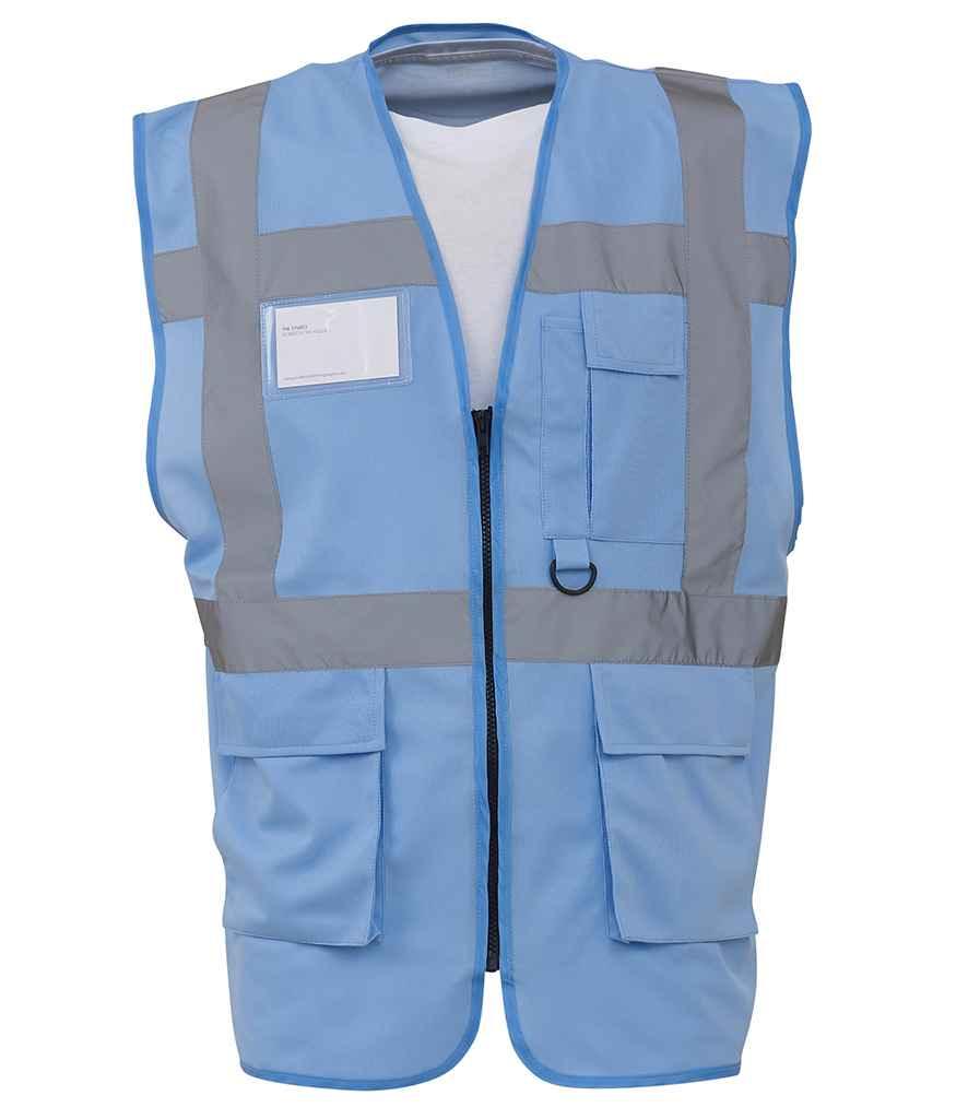 Yoko Executive Waistcoat | Sky Blue Waistcoat Yoko hi-vis, Hi-vis Adult, Hi-vis Reflective Border Kids Waistcoat, Hi-vis Tops, Hi-Viz Premium P.E. Bag, style-yk103, workwear, Yoko Schoolwear Centres
