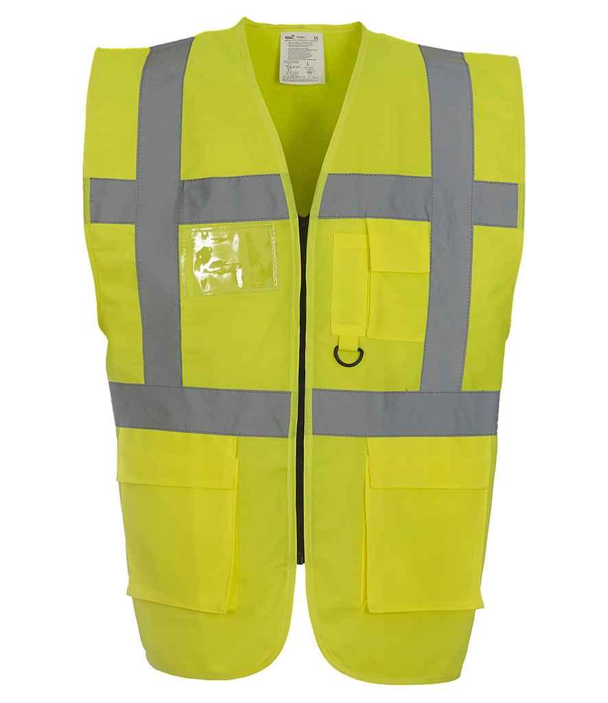 Yoko Executive Waistcoat | Yellow Waistcoat Yoko hi-vis, Hi-vis Adult, Hi-vis Reflective Border Kids Waistcoat, Hi-vis Tops, Hi-Viz Premium P.E. Bag, style-yk103, workwear, Yoko Schoolwear Centres