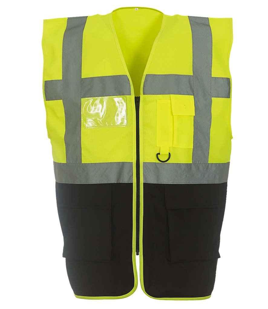 Yoko Executive Waistcoat | Yellow/Black Waistcoat Yoko hi-vis, Hi-vis Adult, Hi-vis Reflective Border Kids Waistcoat, Hi-vis Tops, Hi-Viz Premium P.E. Bag, style-yk103, workwear, Yoko Schoolwear Centres