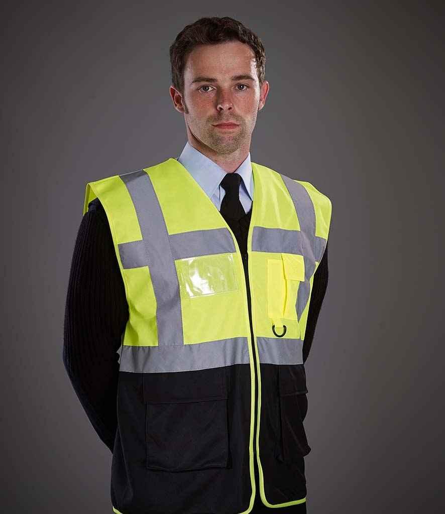 Yoko Executive Waistcoat | Yellow/Black Waistcoat Yoko hi-vis, Hi-vis Adult, Hi-vis Reflective Border Kids Waistcoat, Hi-vis Tops, Hi-Viz Premium P.E. Bag, style-yk103, workwear, Yoko Schoolwear Centres