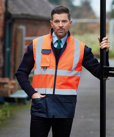 Orange - Hi-vis padded bodywarmer (HV005) Body Warmers Yoko Gilets and Bodywarmers, Jackets & Coats, Plus Sizes, Safetywear, Workwear Schoolwear Centres