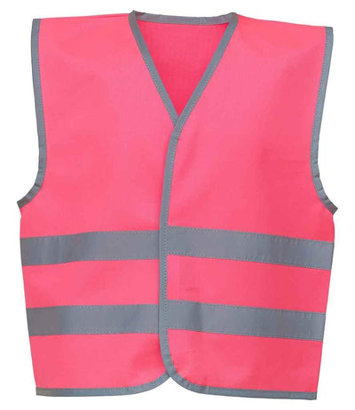 Yoko Kids Hi-Vis Two Band Waistcoat | Pink Waistcoat Yoko hi-vis, Hi-vis Adult, Hi-vis Reflective Border Kids Waistcoat, Hi-vis Tops, Hi-Viz Premium P.E. Bag, style-yk106b, workwear, Yoko Schoolwear Centres
