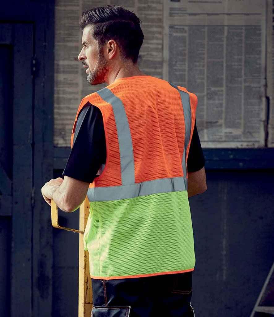 Yoko Hi-Vis Top Cool Open Mesh Executive Waistcoat | Orange/Yellow Waistcoat Yoko hi-vis, Hi-vis Adult, Hi-vis Reflective Border Kids Waistcoat, Hi-vis Tops, Hi-Viz Premium P.E. Bag, style-yk107, workwear, Yoko Schoolwear Centres