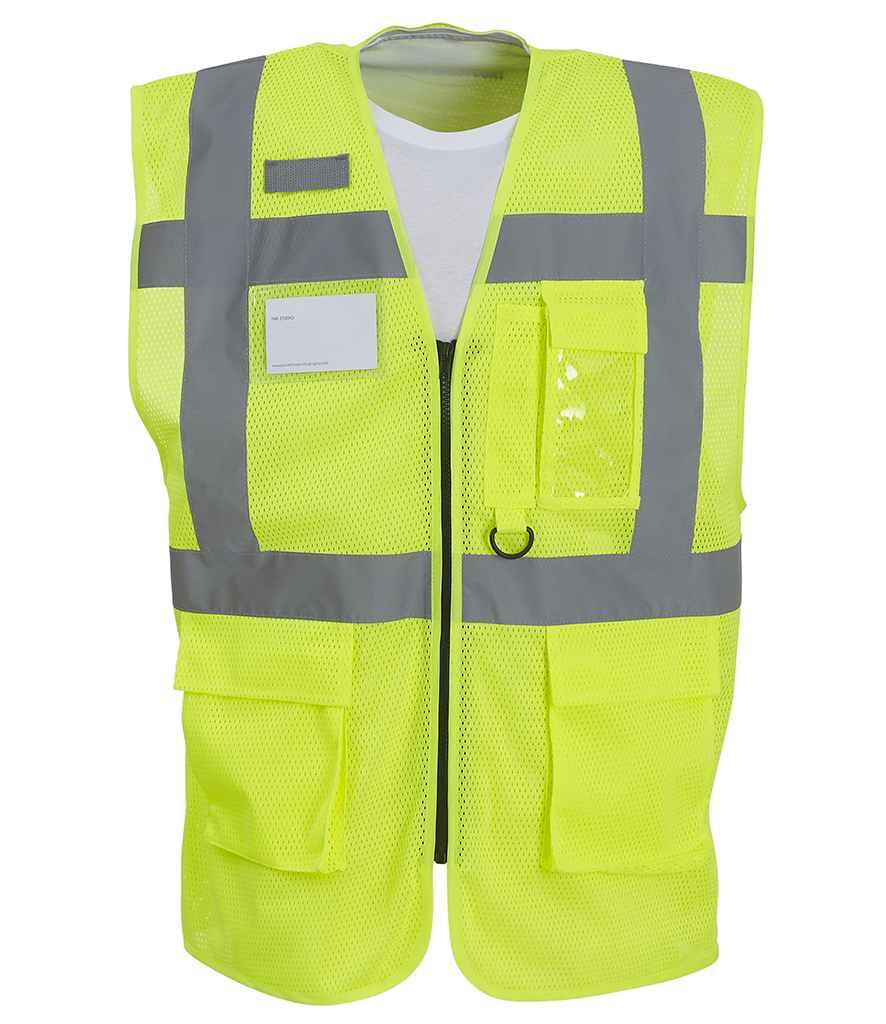 Yoko Hi-Vis Top Cool Open Mesh Executive Waistcoat | Yellow Waistcoat Yoko hi-vis, Hi-vis Adult, Hi-vis Reflective Border Kids Waistcoat, Hi-vis Tops, Hi-Viz Premium P.E. Bag, style-yk107, workwear, Yoko Schoolwear Centres