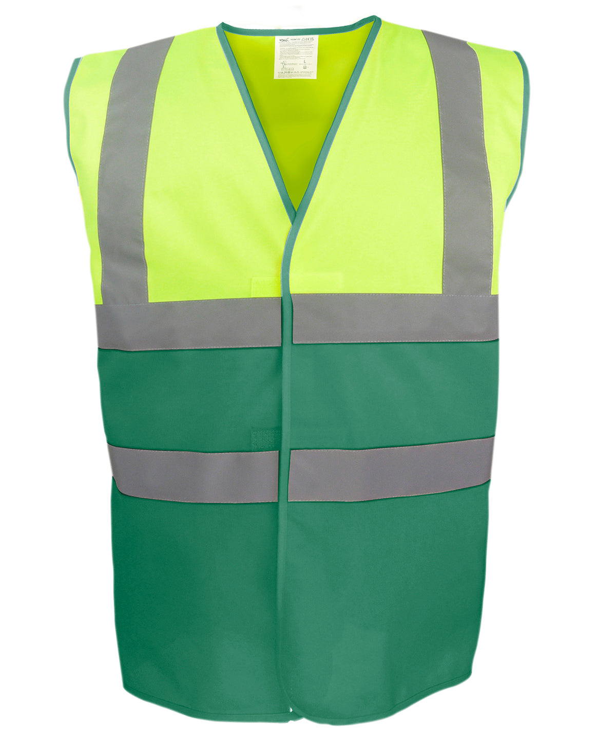 Hi-vis Yellow/Paramedic Green - Hi-vis two-tone waistcoat (HVW122) Waistcoats Yoko New Styles for 2023, Organic & Conscious, Plus Sizes Schoolwear Centres