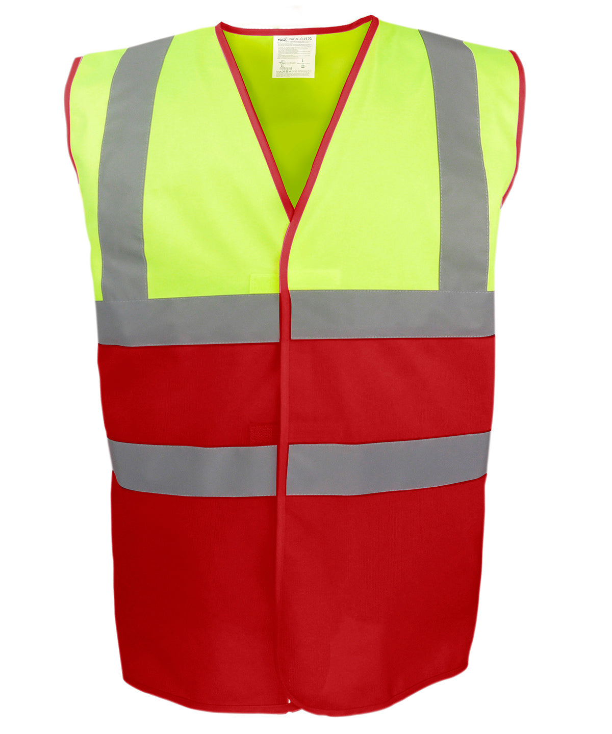 Hi-vis Yellow/Red - Hi-vis two-tone waistcoat (HVW122) Waistcoats Yoko New Styles for 2023, Organic & Conscious, Plus Sizes Schoolwear Centres