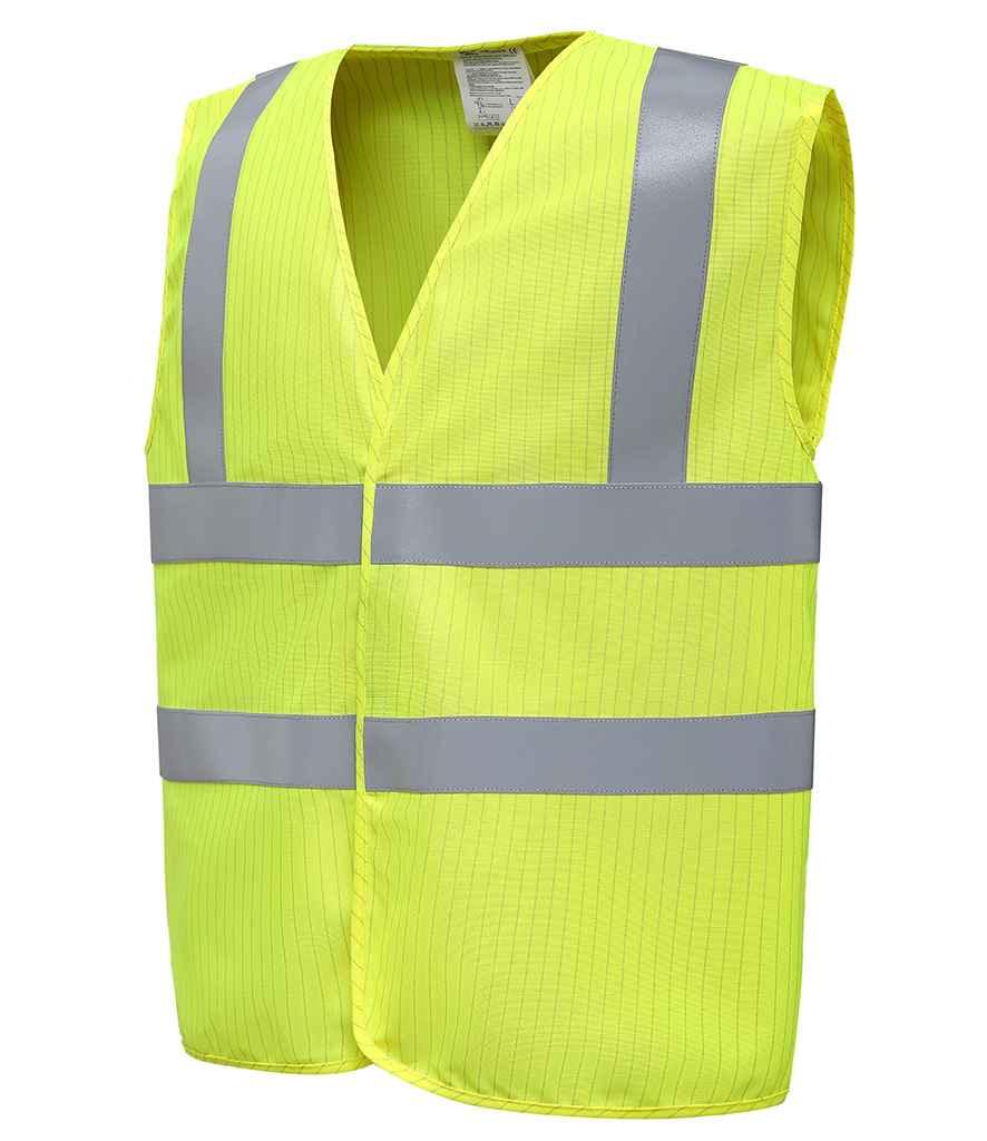 Yoko Hi-Vis Anti-Static Flame Retardant Waistcoat | Yellow Waistcoat Yoko hi-vis, Hi-vis Adult, Hi-vis Reflective Border Kids Waistcoat, Hi-vis Tops, Hi-Viz Premium P.E. Bag, style-yk110, workwear, Yoko Schoolwear Centres
