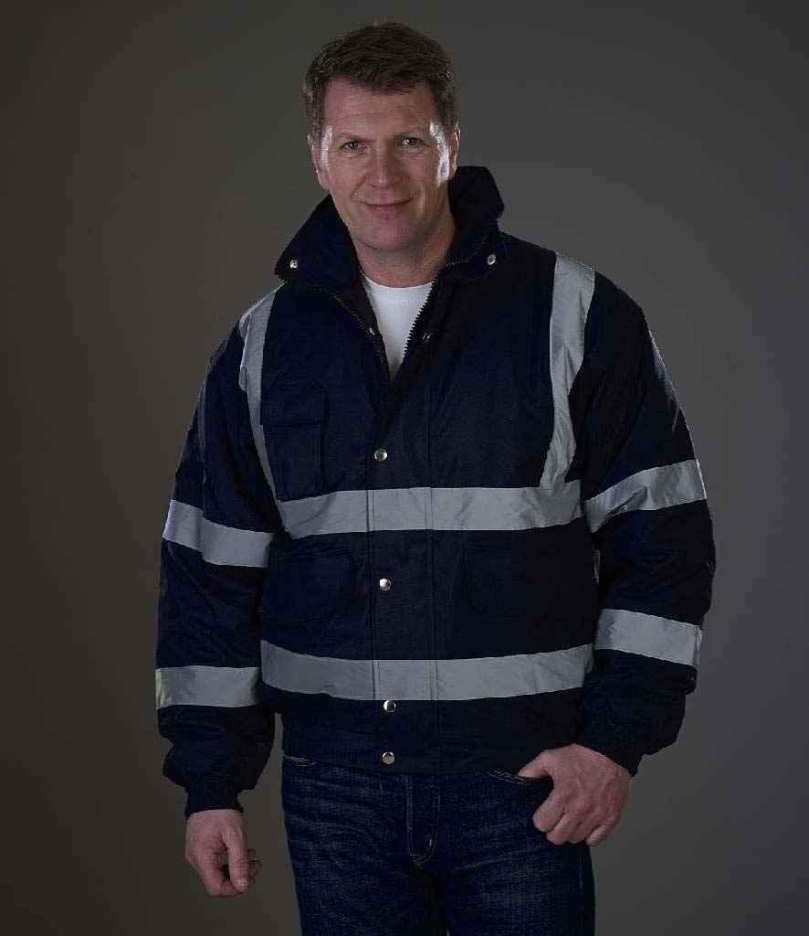 Yoko Hi-Vis Classic Bomber Jacket | Navy Jacket Yoko hi-vis, Hi-vis Adult, Hi-vis Reflective Border Kids Waistcoat, Hi-vis Tops, Hi-Viz Premium P.E. Bag, style-yk200, workwear, Yoko Schoolwear Centres
