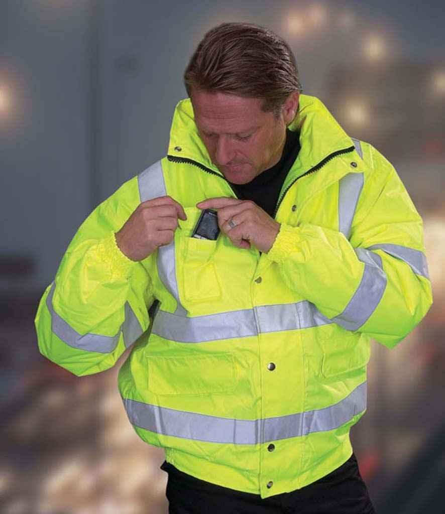 Yoko Hi-Vis Classic Bomber Jacket | Yellow Jacket Yoko hi-vis, Hi-vis Adult, Hi-vis Reflective Border Kids Waistcoat, Hi-vis Tops, Hi-Viz Premium P.E. Bag, style-yk200, workwear, Yoko Schoolwear Centres