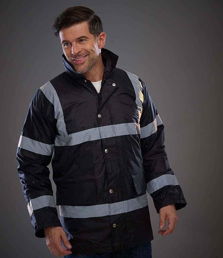 Yoko Security Jacket | Black Jacket Yoko hi-vis, Hi-vis Adult, Hi-vis Reflective Border Kids Waistcoat, Hi-vis Tops, Hi-Viz Premium P.E. Bag, style-yk203, workwear, Yoko Schoolwear Centres