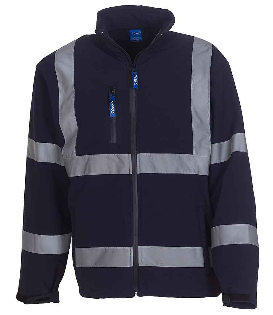 Yoko Hi-Vis Soft Shell Jacket | Navy Soft Shell Yoko hi-vis, Hi-vis Adult, Hi-vis Reflective Border Kids Waistcoat, Hi-vis Tops, Hi-Viz Premium P.E. Bag, style-yk206, workwear, Yoko Schoolwear Centres