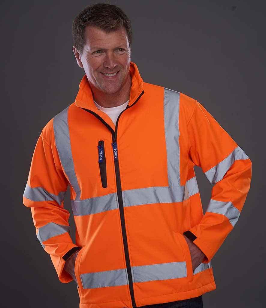 Yoko Hi-Vis Soft Shell Jacket | Orange Soft Shell Yoko hi-vis, Hi-vis Adult, Hi-vis Reflective Border Kids Waistcoat, Hi-vis Tops, Hi-Viz Premium P.E. Bag, style-yk206, workwear, Yoko Schoolwear Centres