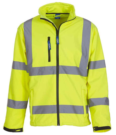 Yoko Hi-Vis Soft Shell Jacket | Yellow Soft Shell Yoko hi-vis, Hi-vis Adult, Hi-vis Reflective Border Kids Waistcoat, Hi-vis Tops, Hi-Viz Premium P.E. Bag, style-yk206, workwear, Yoko Schoolwear Centres