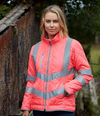 Yoko Hi-Vis Kensington Jacket | Pink Jacket Yoko hi-vis, Hi-vis Adult, Hi-vis Reflective Border Kids Waistcoat, Hi-vis Tops, Hi-Viz Premium P.E. Bag, style-yk208, workwear, Yoko Schoolwear Centres