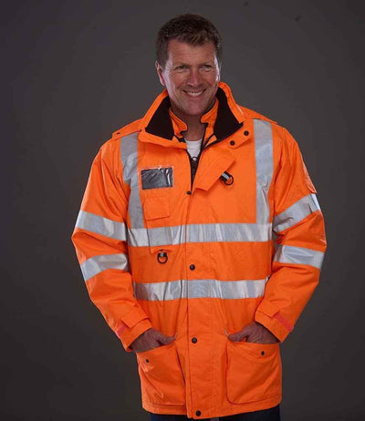 Yoko Hi-Vis Multi-Function 7-in-1 Jacket | Orange Jacket Yoko hi-vis, Hi-vis Adult, Hi-vis Reflective Border Kids Waistcoat, Hi-vis Tops, Hi-Viz Premium P.E. Bag, style-yk209, workwear, Yoko Schoolwear Centres