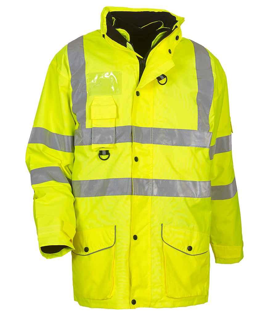 Yoko Hi-Vis Multi-Function 7-in-1 Jacket | Yellow Jacket Yoko hi-vis, Hi-vis Adult, Hi-vis Reflective Border Kids Waistcoat, Hi-vis Tops, Hi-Viz Premium P.E. Bag, style-yk209, workwear, Yoko Schoolwear Centres