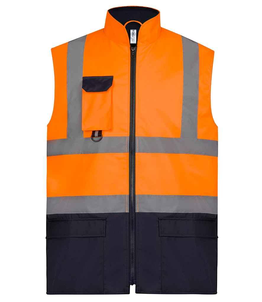 Yoko Two Tone Bodywarmer | Orange/Navy Gilet Yoko hi-vis, Hi-vis Adult, Hi-vis Reflective Border Kids Waistcoat, Hi-vis Tops, Hi-Viz Premium P.E. Bag, style-yk215, workwear, Yoko Schoolwear Centres