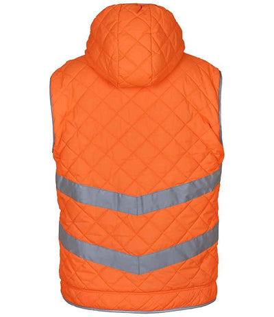 Yoko Hi-Vis Kensington Hooded Gilet | Orange Gilet Yoko hi-vis, Hi-vis Adult, Hi-vis Reflective Border Kids Waistcoat, Hi-vis Tops, Hi-Viz Premium P.E. Bag, style-yk216, workwear, Yoko Schoolwear Centres