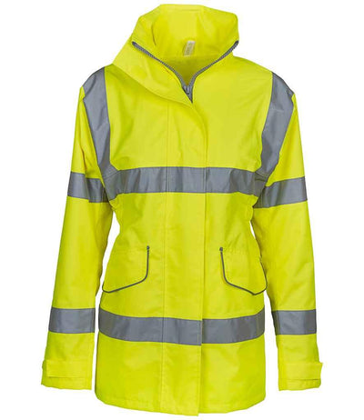 Yoko Ladies Hi-Vis Executive Jacket | Yellow Jacket Yoko hi-vis, Hi-vis Adult, Hi-vis Reflective Border Kids Waistcoat, Hi-vis Tops, Hi-Viz Premium P.E. Bag, style-yk218, workwear, Yoko Schoolwear Centres