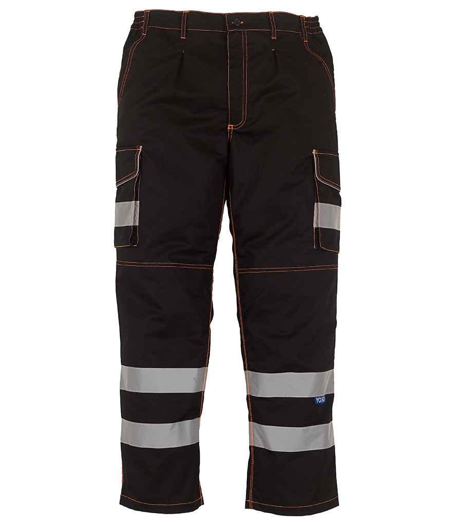Yoko Hi-Vis Cargo Trousers with Knee Pad Pockets | Black Trousers Yoko hi-vis, Hi-vis Adult, Hi-vis Reflective Border Kids Waistcoat, Hi-vis Tops, style-yk301, workwear, Yoko Schoolwear Centres