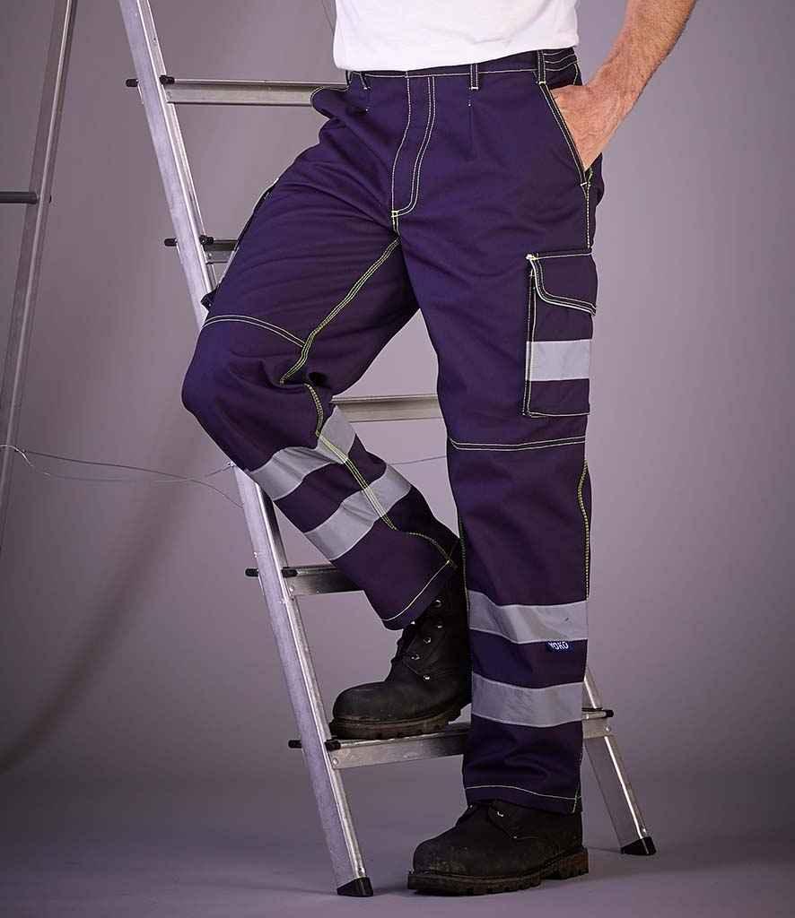 Yoko Hi-Vis Cargo Trousers with Knee Pad Pockets | Navy Trousers Yoko hi-vis, Hi-vis Adult, Hi-vis Reflective Border Kids Waistcoat, Hi-vis Tops, style-yk301, workwear, Yoko Schoolwear Centres