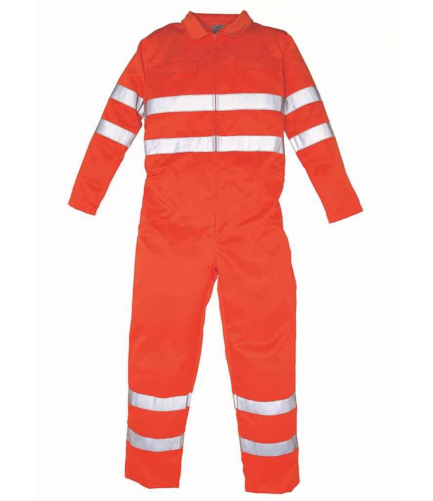 Yoko Hi-Vis Poly/Cotton Coverall | Orange Coverall Yoko hi-vis, Hi-vis Adult, Hi-vis Reflective Border Kids Waistcoat, Hi-vis Tops, style-yk303, workwear, Yoko Schoolwear Centres