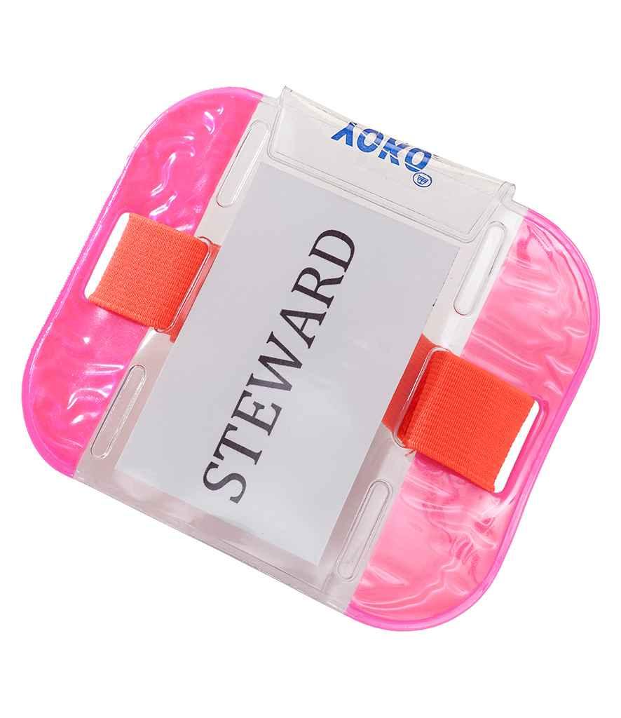 Yoko ID Arm Band | Pink Accessory Yoko hi-vis, Hi-vis Adult, Hi-vis Reflective Border Kids Waistcoat, Hi-vis Tops, style-yk401, workwear, Yoko Schoolwear Centres
