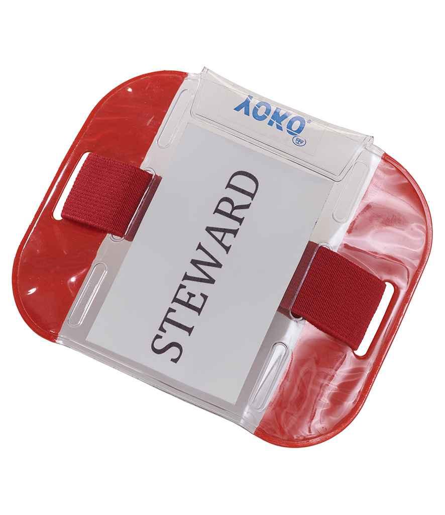 Yoko ID Arm Band | Red Accessory Yoko hi-vis, Hi-vis Adult, Hi-vis Reflective Border Kids Waistcoat, Hi-vis Tops, style-yk401, workwear, Yoko Schoolwear Centres