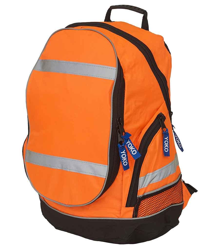 Yoko Hi-Vis London Rucksack | Orange Bag Yoko hi-vis, Hi-vis Adult, Hi-vis Reflective Border Kids Waistcoat, Hi-vis Tops, style-yk502, workwear, Yoko Schoolwear Centres
